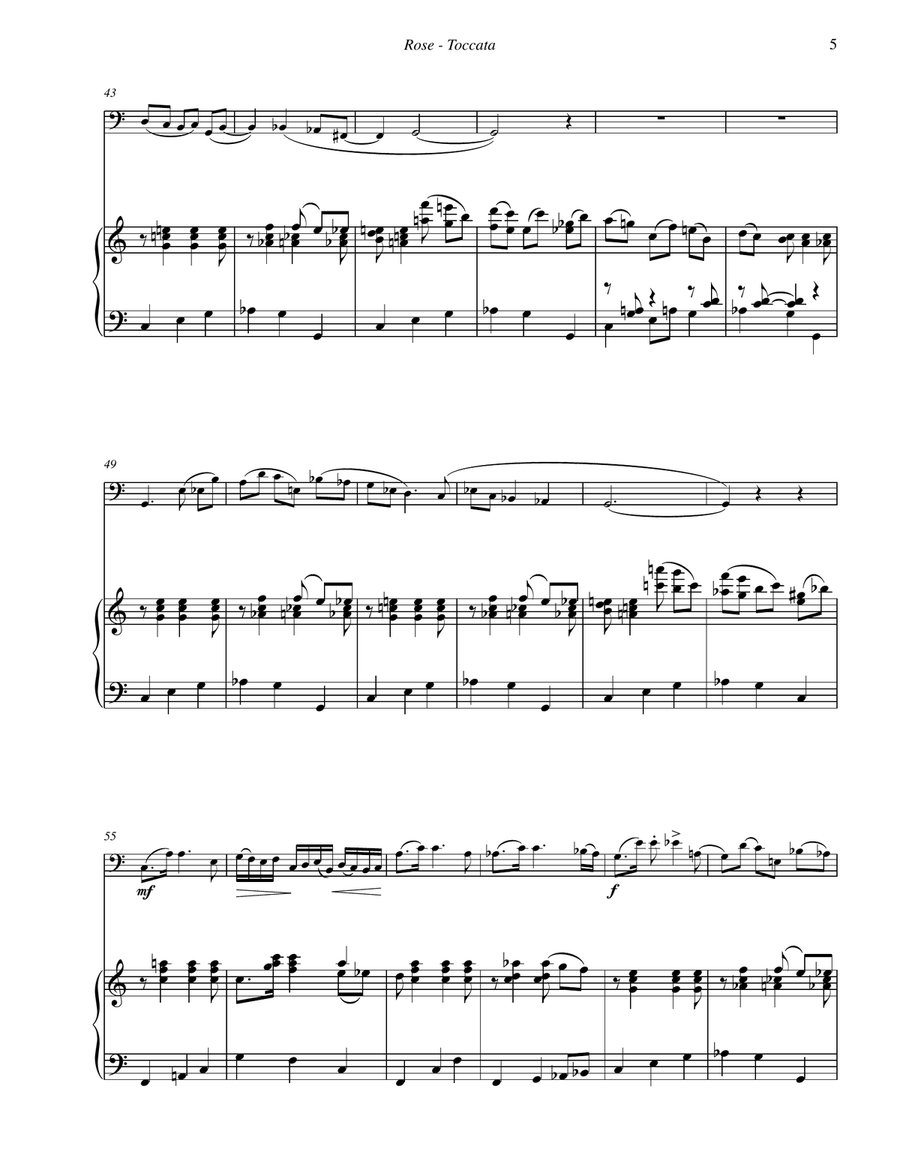 Toccata for Bass Trombone and Piano Bass Trombone scores gallery preview page 4