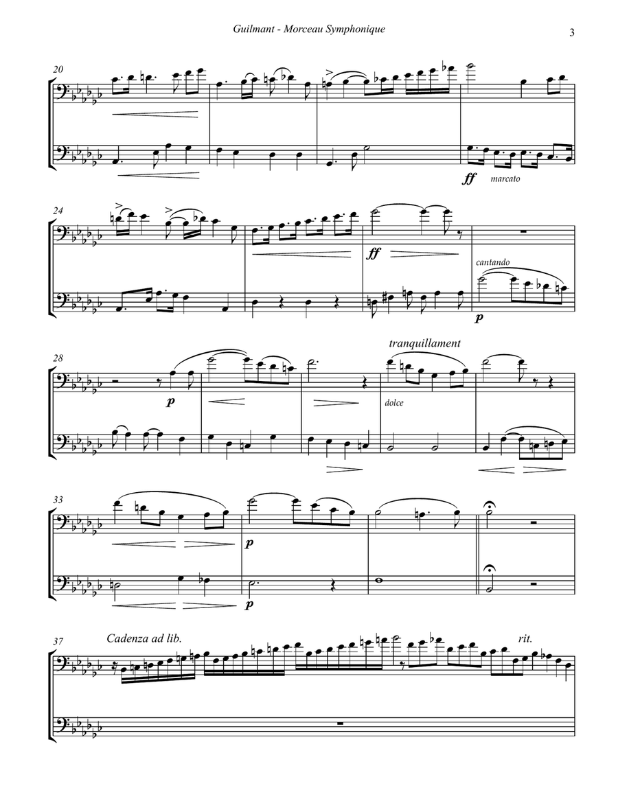 Morceau Symphonique for Two Trombones Trombone Duet scores gallery preview page 4
