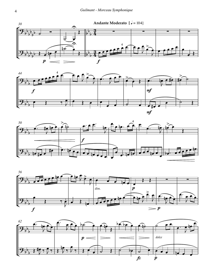 Morceau Symphonique for Two Trombones Trombone Duet scores gallery preview page 5