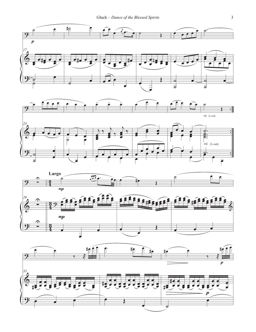 Dance of the Blessed Spirits for Euphonium and Piano Euphonium scores gallery preview page 3