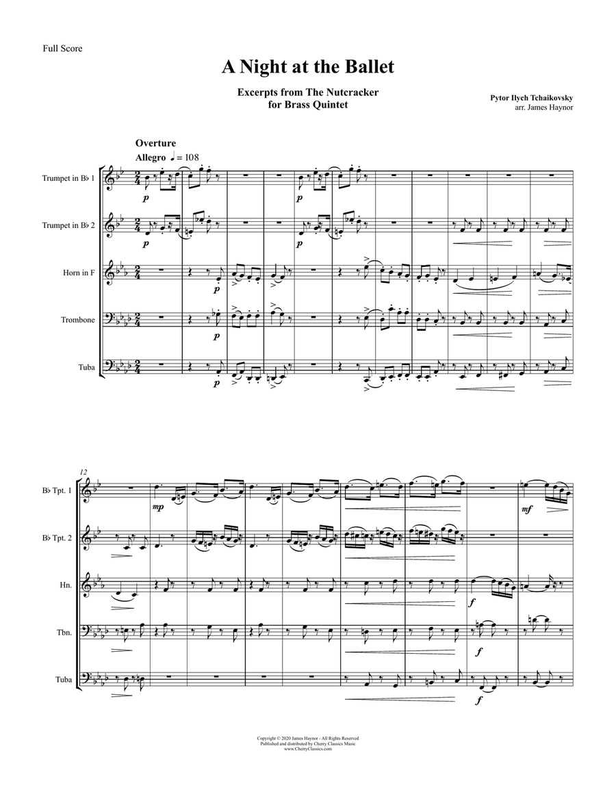 A Night at the Ballet - Excerpts from The Nutcracker for Brass Quintet Brass Quintet scores gallery preview page 2