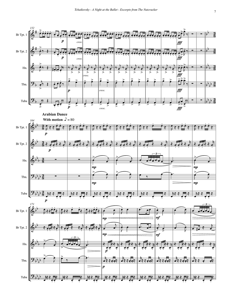 A Night at the Ballet - Excerpts from The Nutcracker for Brass Quintet Brass Quintet scores gallery preview page 6