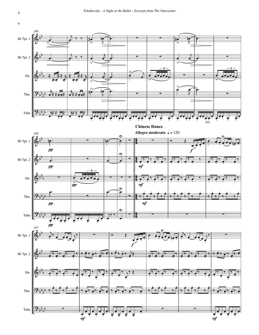 A Night at the Ballet - Excerpts from The Nutcracker for Brass Quintet Brass Quintet scores gallery preview page 7