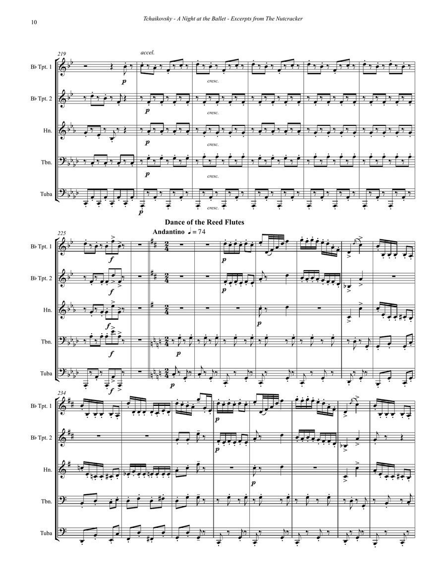 A Night at the Ballet - Excerpts from The Nutcracker for Brass Quintet Brass Quintet scores gallery preview page 8