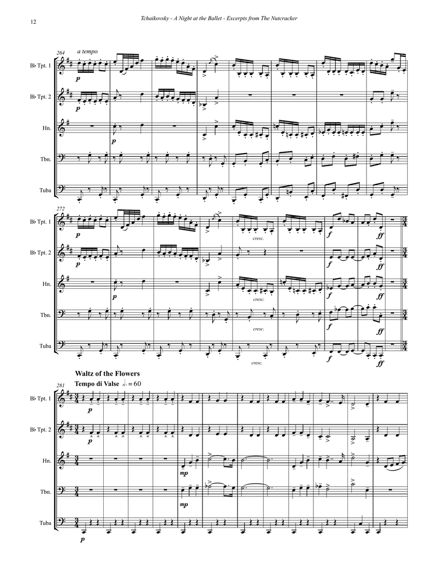 A Night at the Ballet - Excerpts from The Nutcracker for Brass Quintet Brass Quintet scores gallery preview page 9