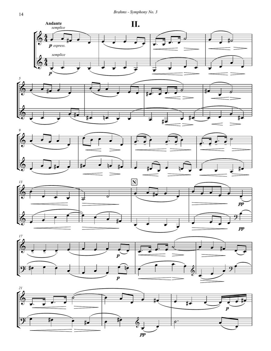 Symphony No. 3 Op. 90 for Two Horns Brass Duet scores gallery preview page 4