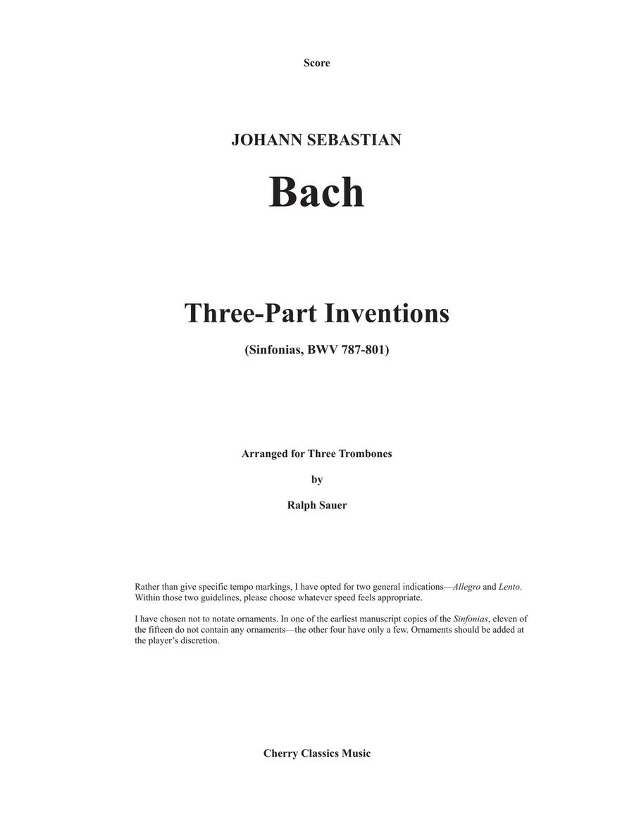 Three-Part Inventions for Trombone Trio Trombone Trio scores gallery preview page 2