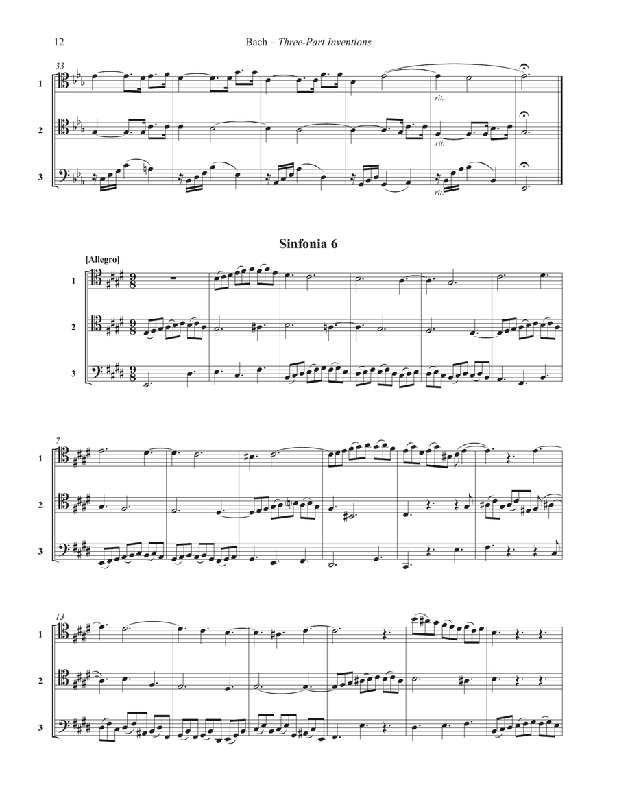 Three-Part Inventions for Trombone Trio Trombone Trio scores gallery preview page 5