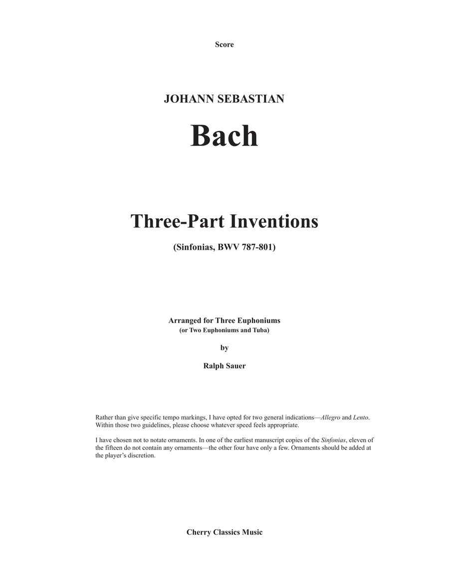 Three-Part Inventions for Euphonium Trio Brass Trio scores gallery preview page 2