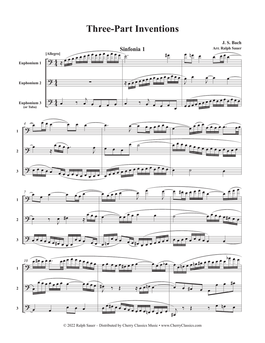 Three-Part Inventions for Euphonium Trio Brass Trio scores gallery preview page 3