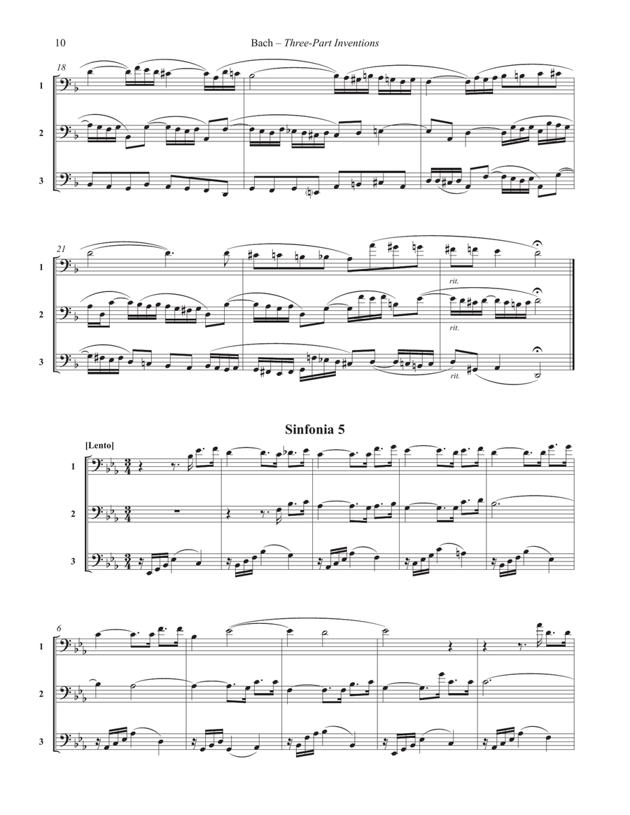 Three-Part Inventions for Euphonium Trio Brass Trio scores gallery preview page 4