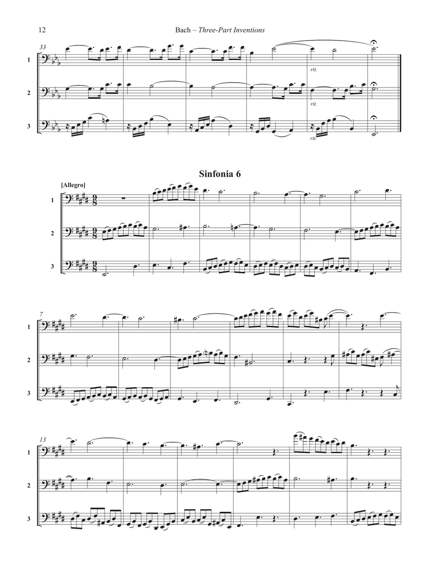 Three-Part Inventions for Euphonium Trio Brass Trio scores gallery preview page 5