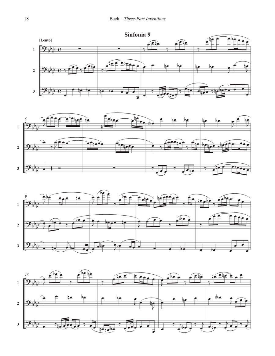 Three-Part Inventions for Euphonium Trio Brass Trio scores gallery preview page 6