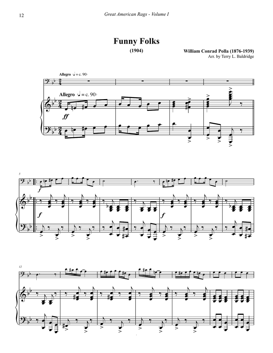 Great American Rags for Trombone or Euphonium & Piano Volume 1 Euphonium scores gallery preview page 5