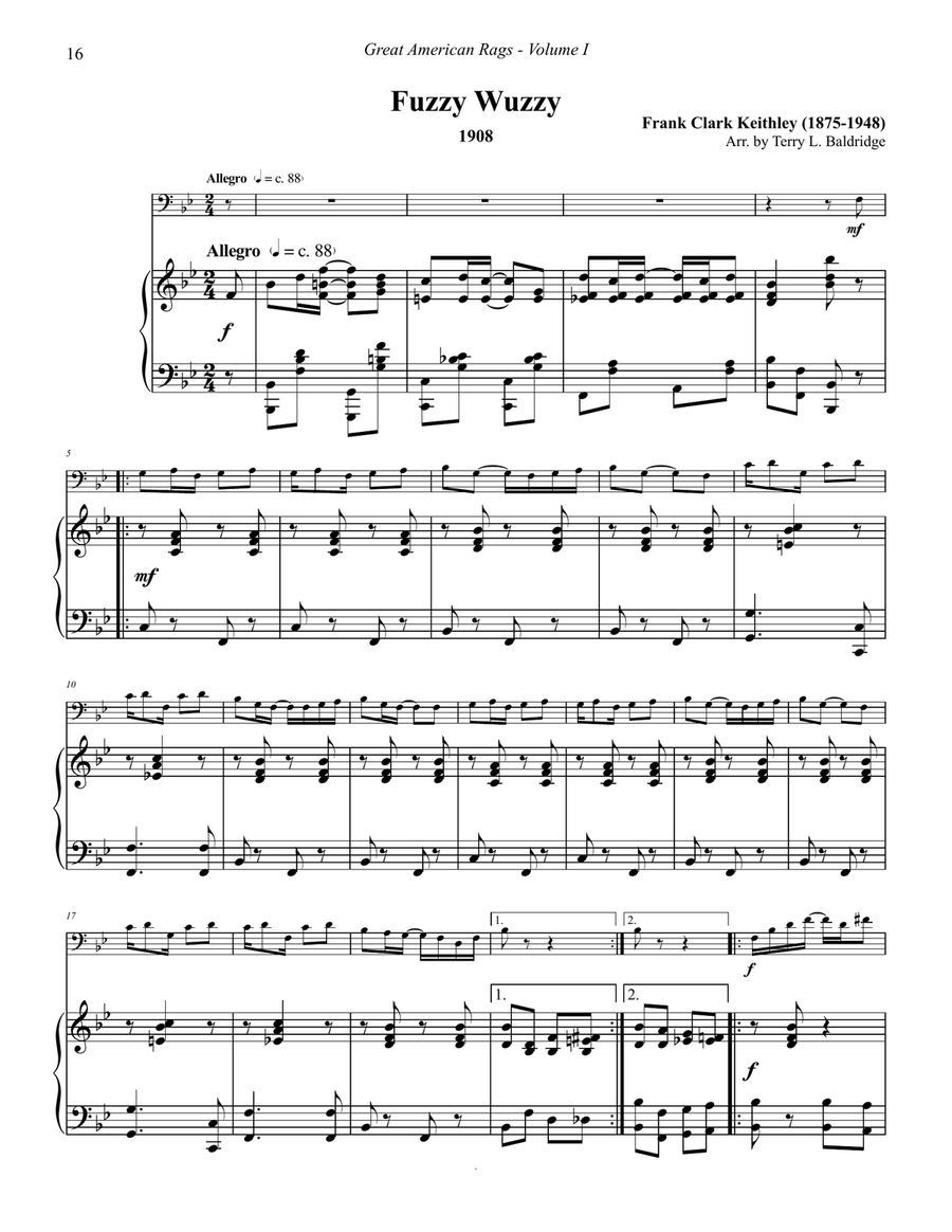 Great American Rags for Trombone or Euphonium & Piano Volume 1 Euphonium scores gallery preview page 6