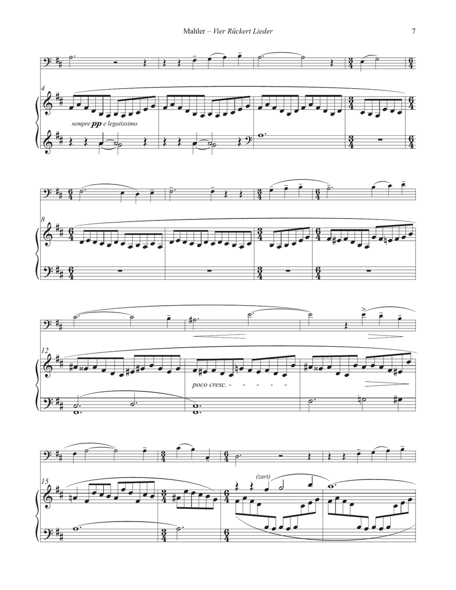 Vier Rückert Lieder for Trombone and Piano Piano Accompaniment scores gallery preview page 5