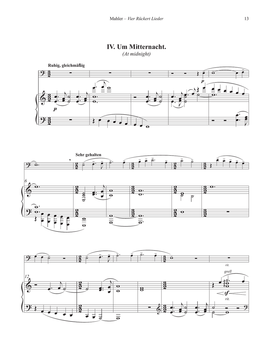 Vier Rückert Lieder for Trombone and Piano Piano Accompaniment scores gallery preview page 7