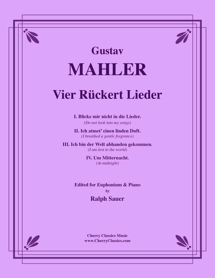 Vier Rückert Lieder for Euphonium and Piano Euphonium scores gallery preview page 1