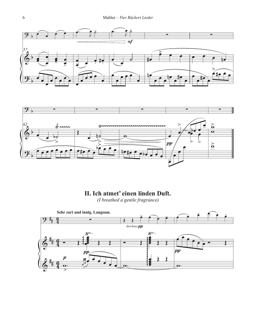 Vier Rückert Lieder for Euphonium and Piano Euphonium scores gallery preview page 4