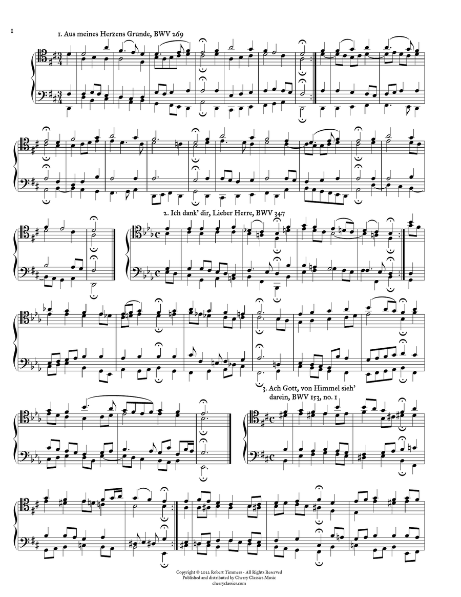 Bach Chorales for Trombone Quartet Volume 1 Trombone Quartet scores gallery preview page 5