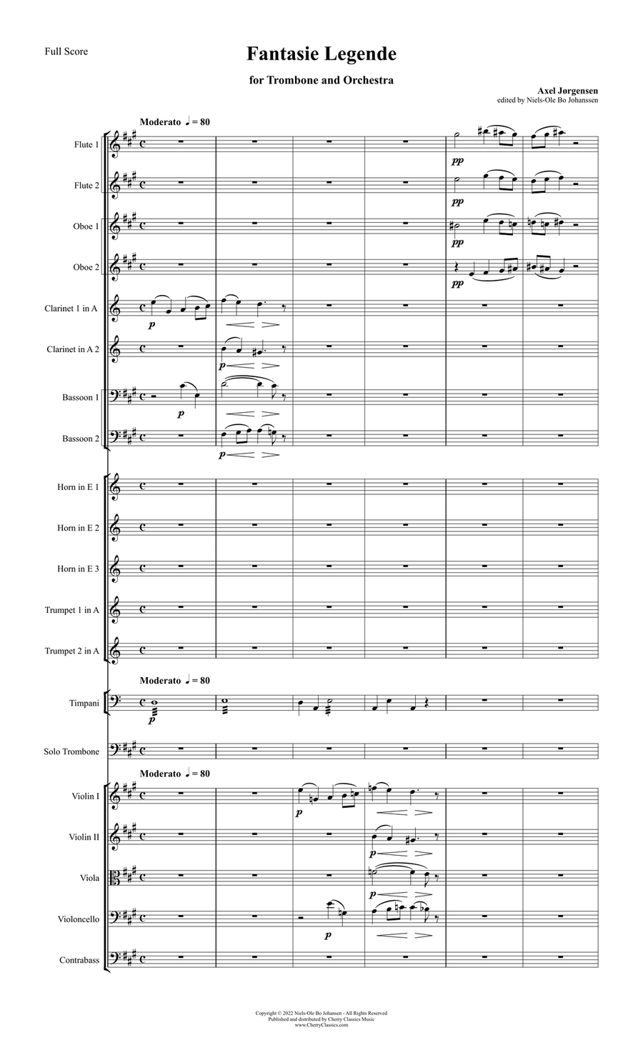 Fantasie-Legende for Trombone Solo and Orchestra Orchestra scores gallery preview page 2