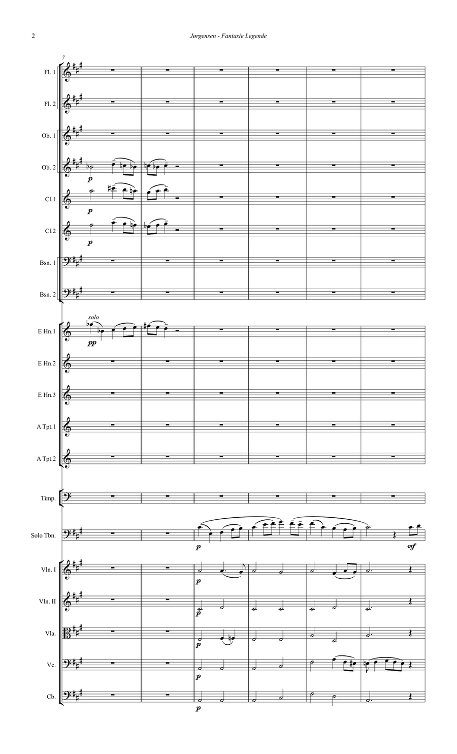 Fantasie-Legende for Trombone Solo and Orchestra Orchestra scores gallery preview page 3