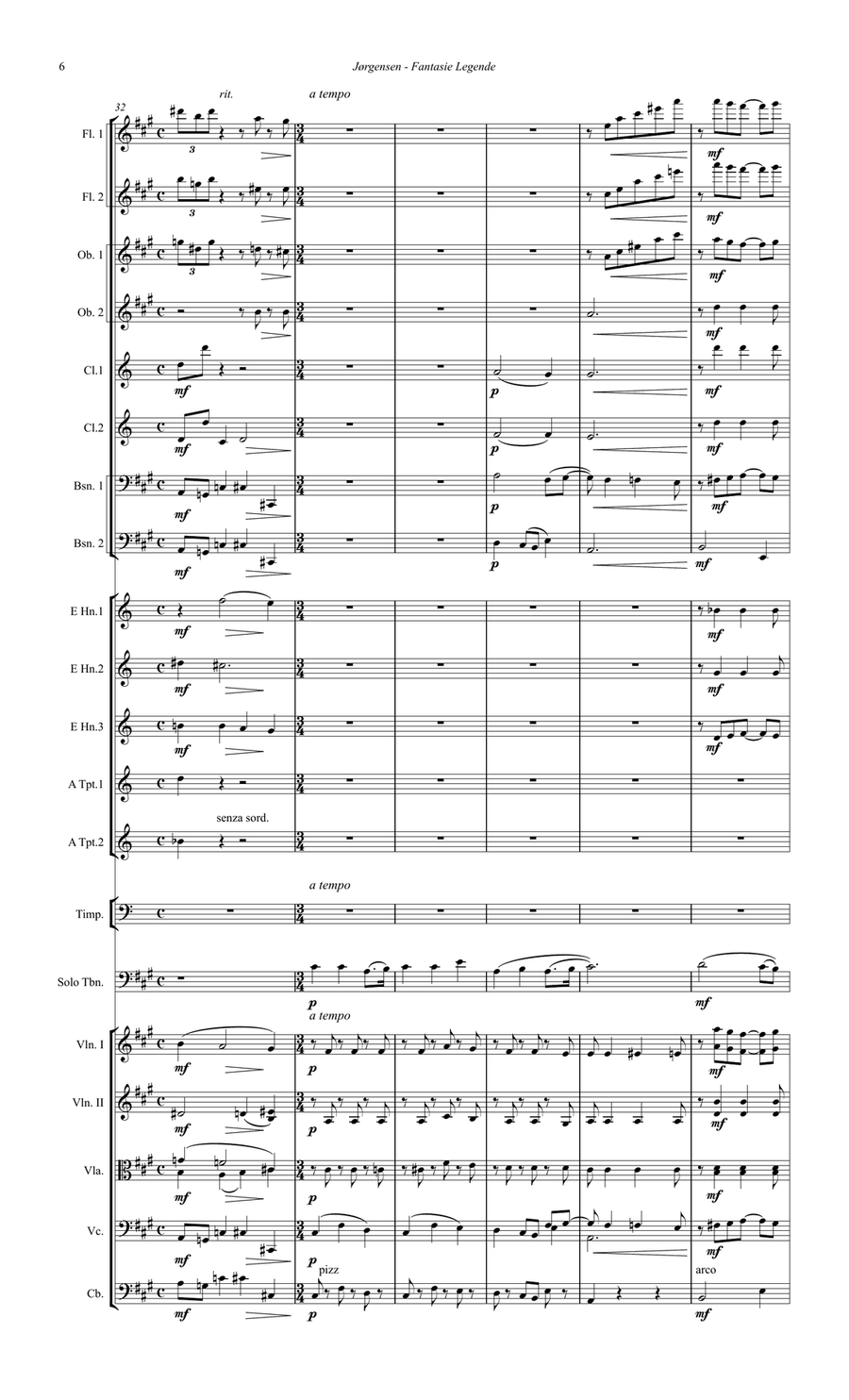 Fantasie-Legende for Trombone Solo and Orchestra Orchestra scores gallery preview page 4