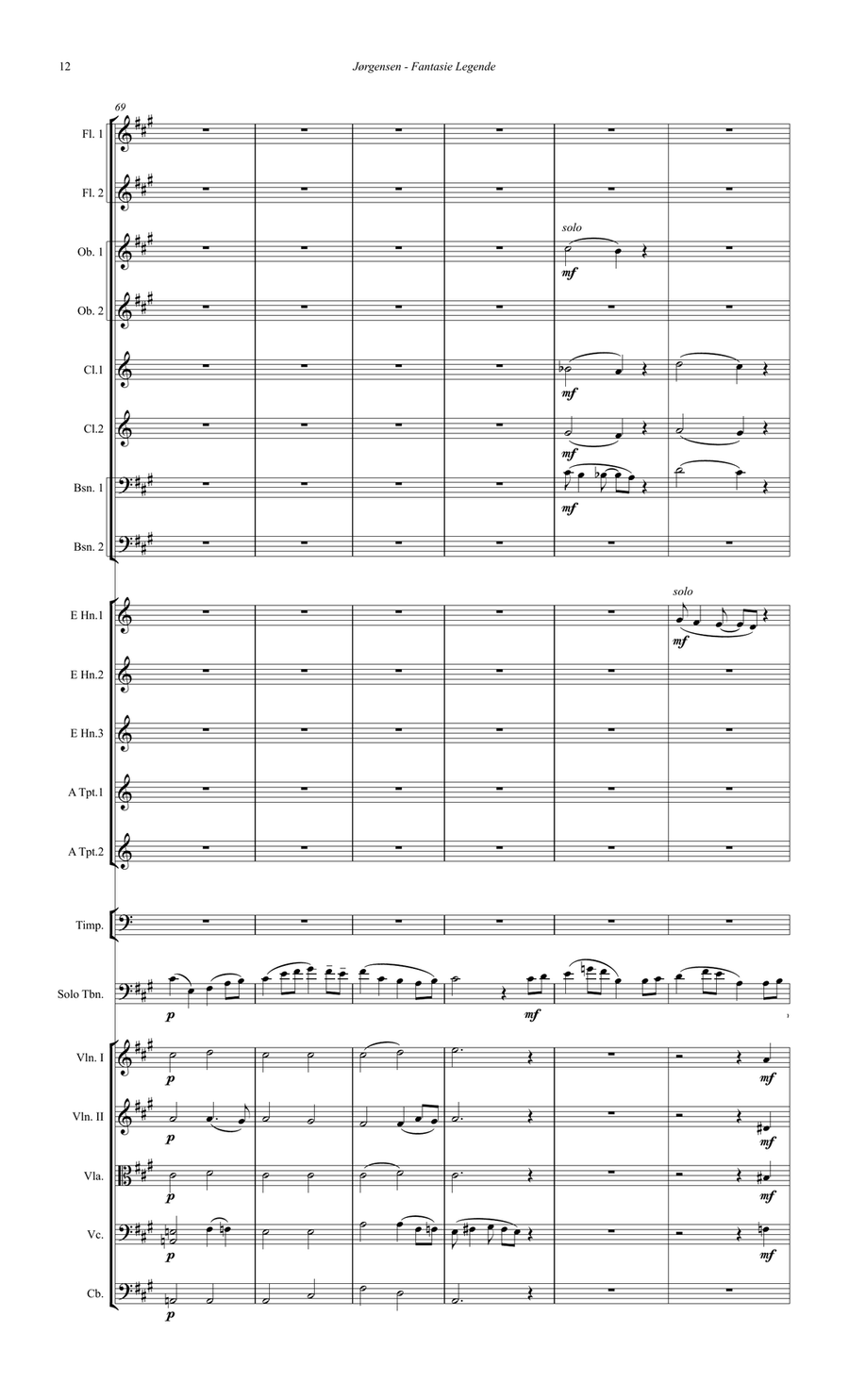 Fantasie-Legende for Trombone Solo and Orchestra Orchestra scores gallery preview page 5