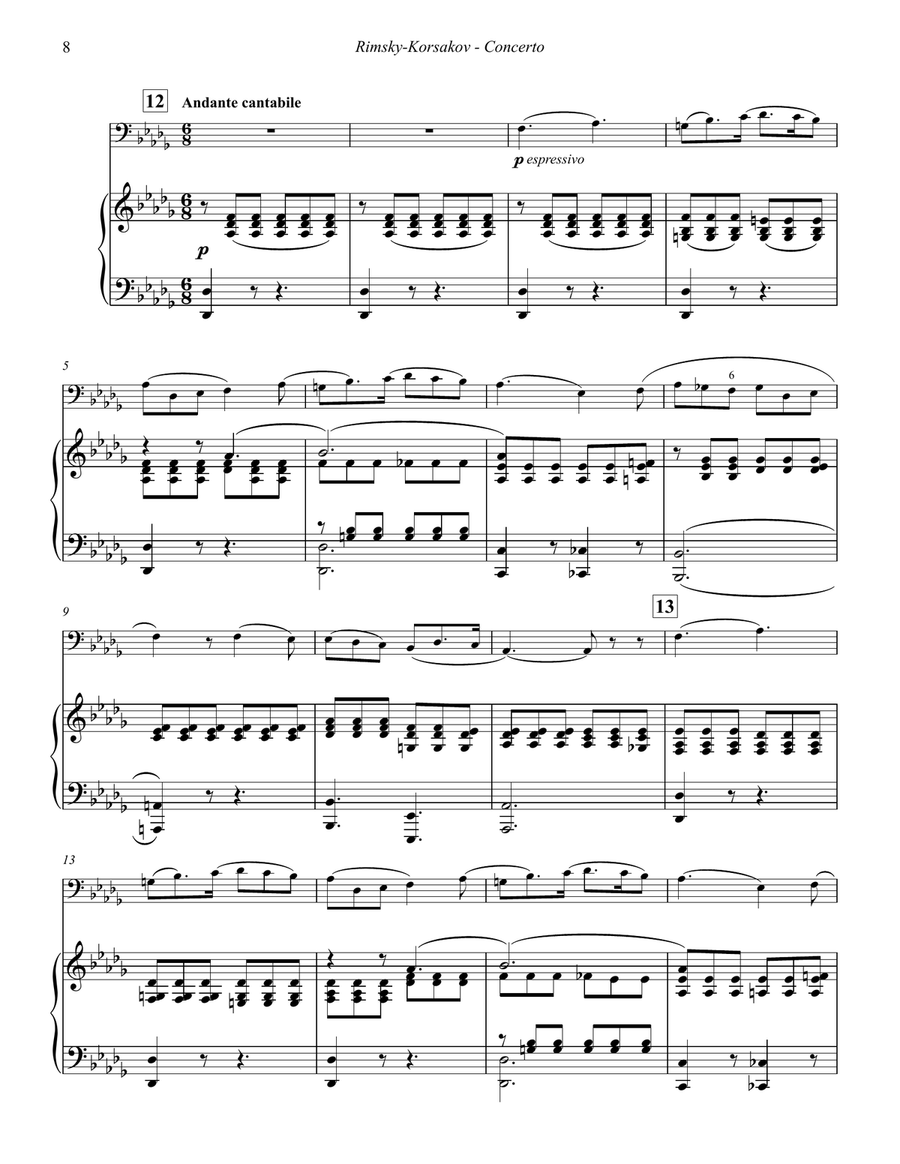 Concerto for Bass Trombone with Piano accompaniment Bass Trombone scores gallery preview page 4