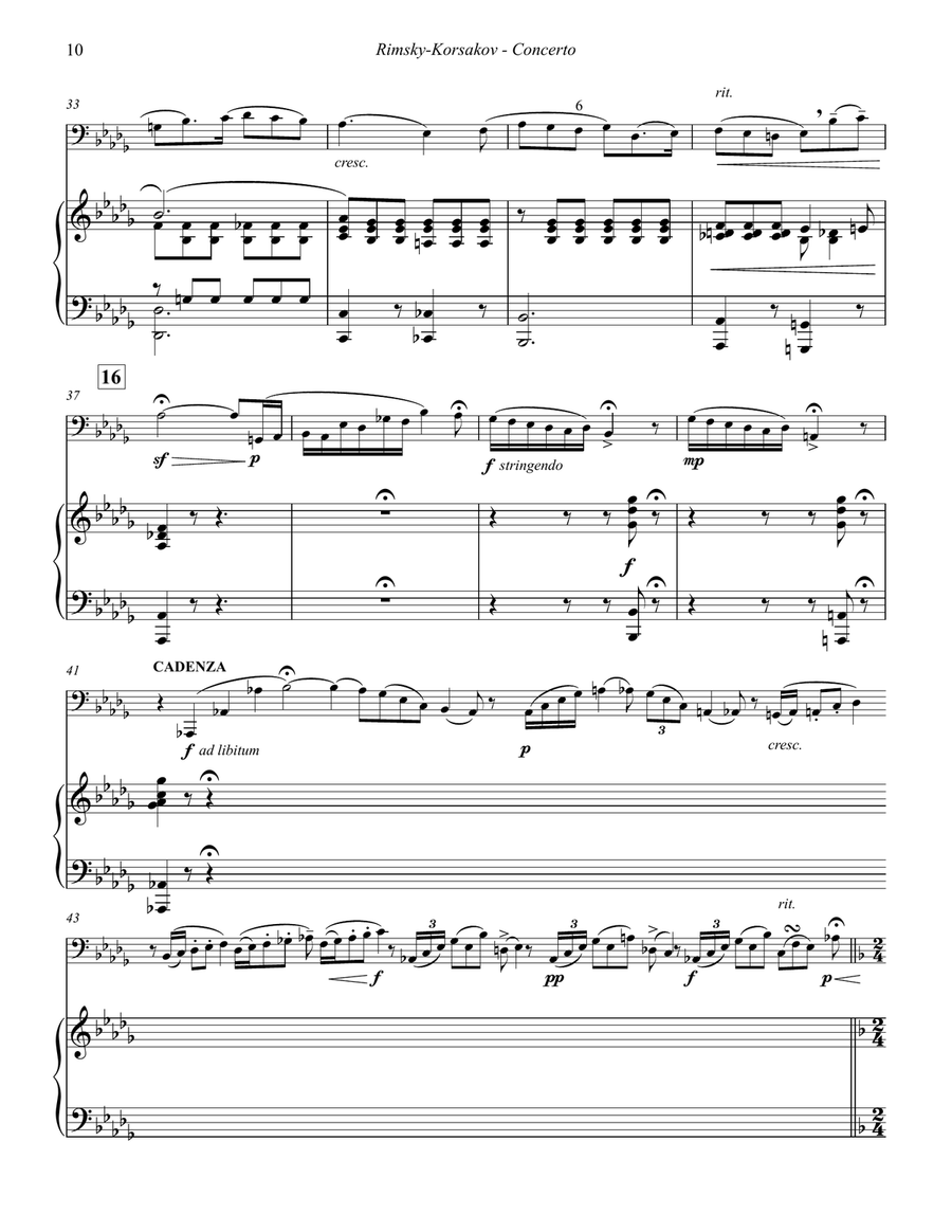 Concerto for Bass Trombone with Piano accompaniment Bass Trombone scores gallery preview page 5
