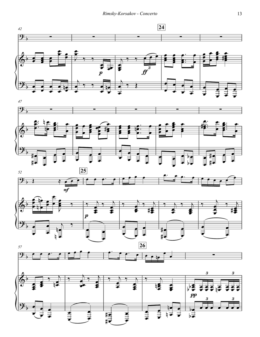 Concerto for Bass Trombone with Piano accompaniment Bass Trombone scores gallery preview page 6