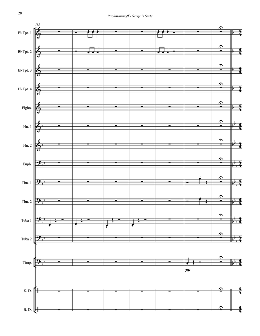 Sergei’s Suite for 12-part Brass Ensemble, Timpani & Percussion Percussion scores gallery preview page 4