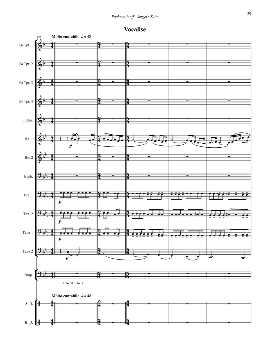 Sergei’s Suite for 12-part Brass Ensemble, Timpani & Percussion Percussion scores gallery preview page 5