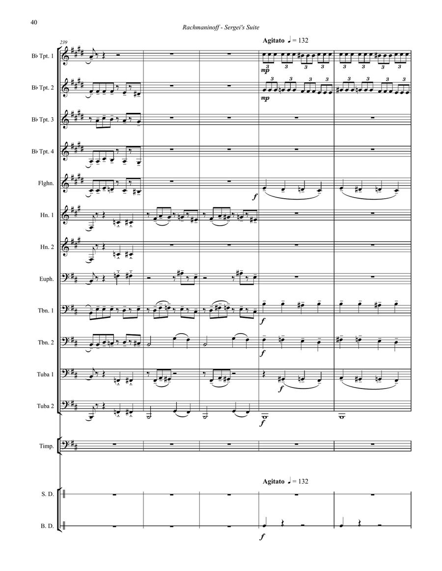 Sergei’s Suite for 12-part Brass Ensemble, Timpani & Percussion Percussion scores gallery preview page 7