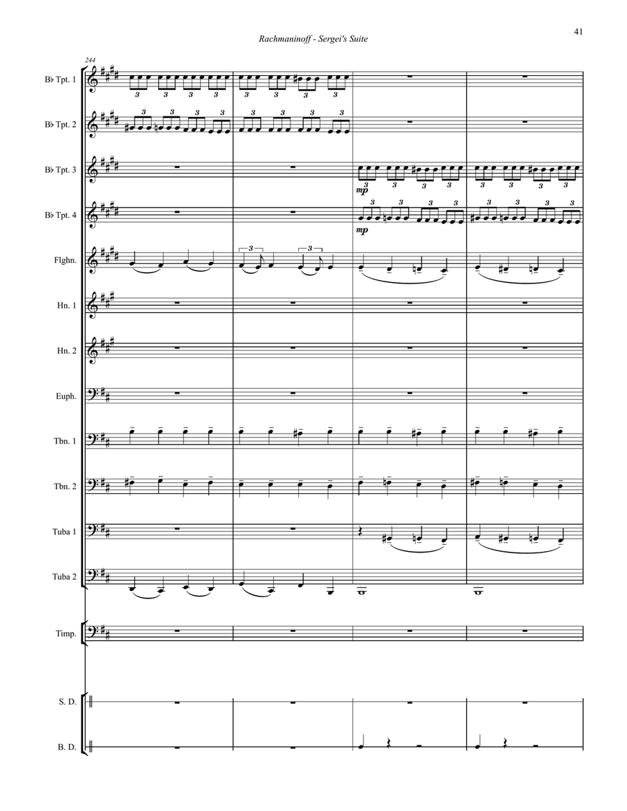 Sergei’s Suite for 12-part Brass Ensemble, Timpani & Percussion Percussion scores gallery preview page 8