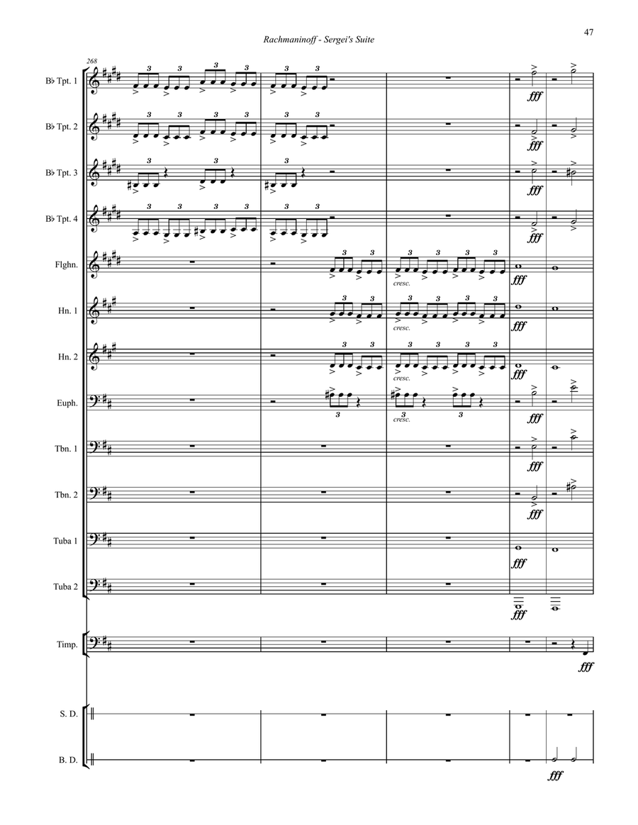 Sergei’s Suite for 12-part Brass Ensemble, Timpani & Percussion Percussion scores gallery preview page 9