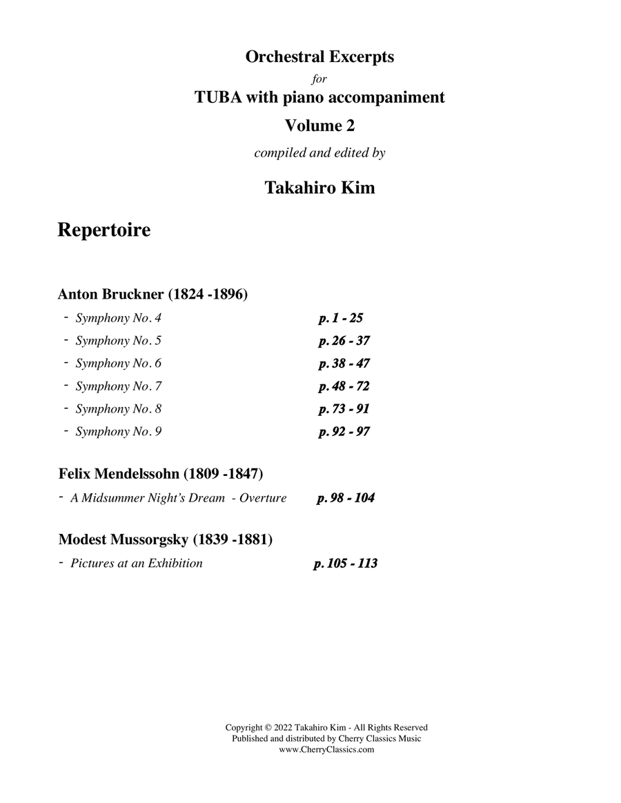 Orchestral Excerpts for Tuba with Piano accompaniment, Volume 2 Tuba scores gallery preview page 4