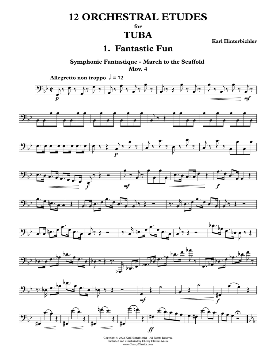 Twelve Orchestral Etudes for Tuba, Volume 1 Tuba scores gallery preview page 3