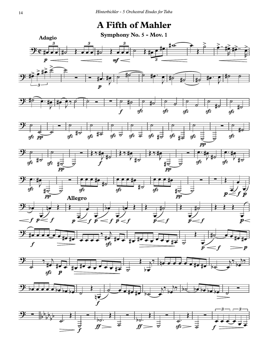 Twelve Orchestral Etudes for Tuba, Volume 1 Tuba scores gallery preview page 5