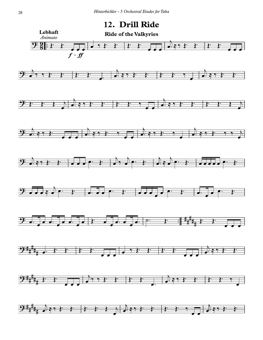 Twelve Orchestral Etudes for Tuba, Volume 1 Tuba scores gallery preview page 8