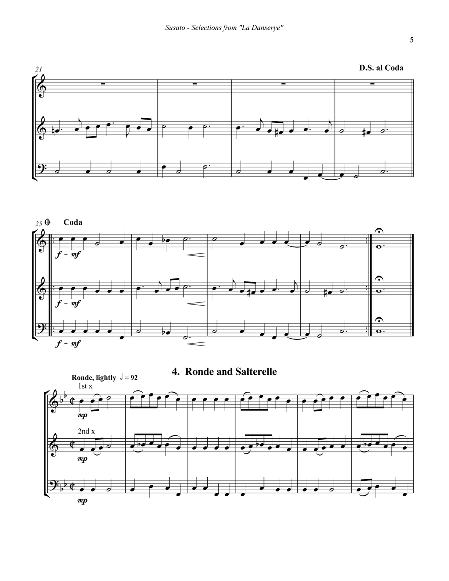 La Danserye - Selections for Brass Trio Brass Trio scores gallery preview page 4