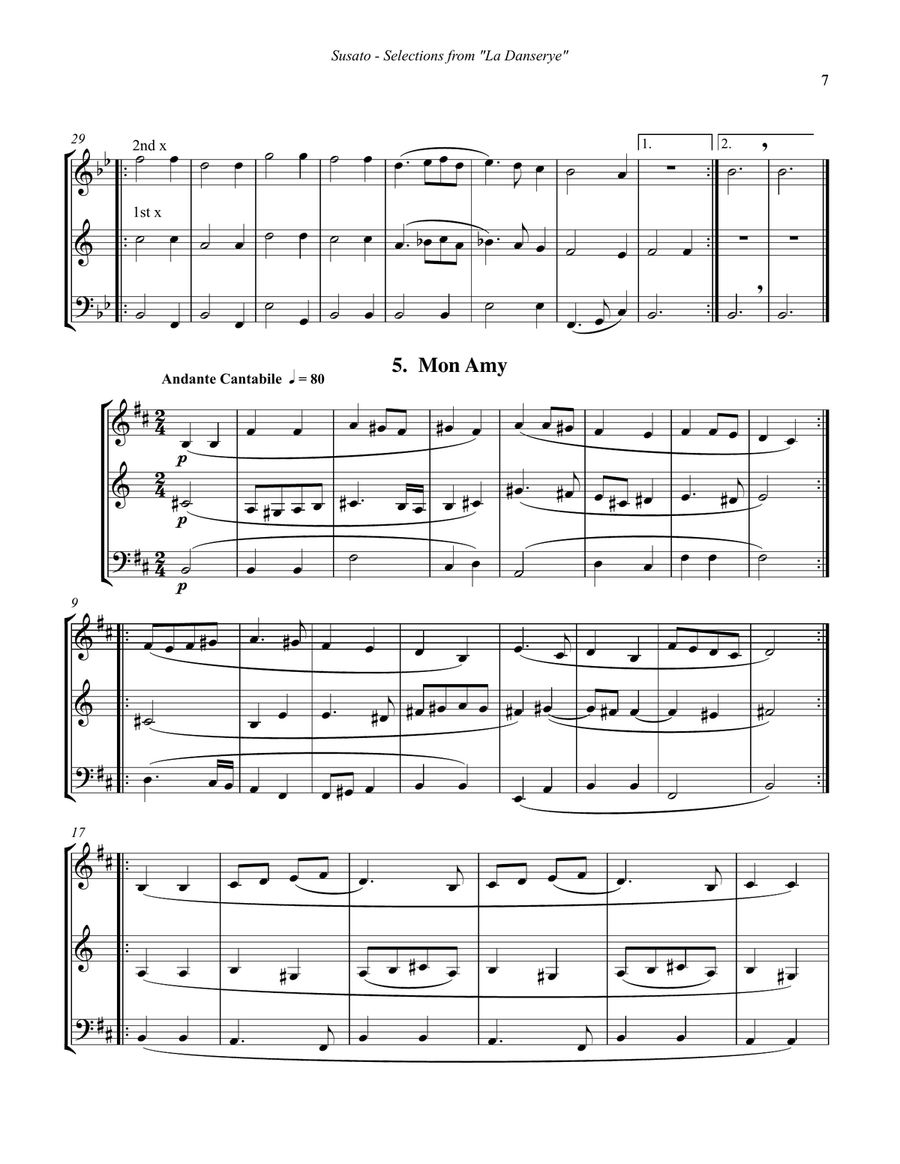 La Danserye - Selections for Brass Trio Brass Trio scores gallery preview page 5