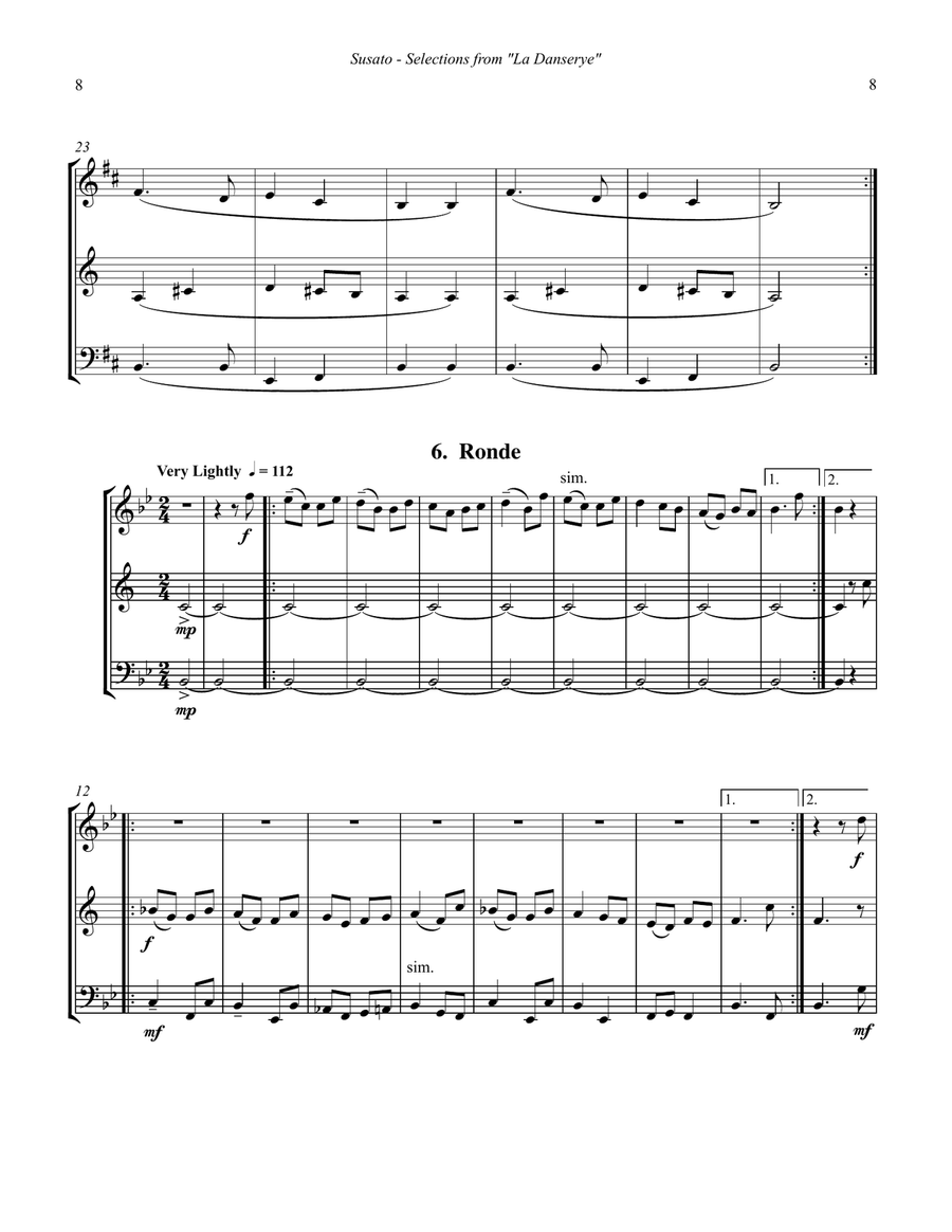 La Danserye - Selections for Brass Trio Brass Trio scores gallery preview page 6