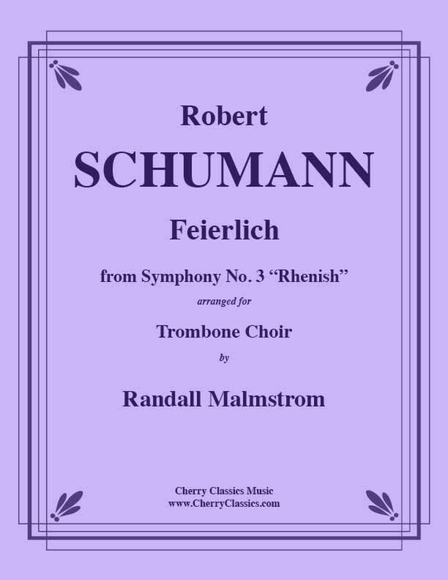 Schumann Feierlich from Symphony No 3 Trombone Choir Trombone scores gallery preview page 1