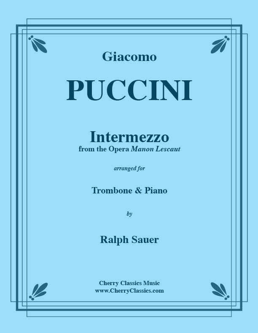Intermezzo from Manon Lescaut for Trombone and Piano Piano Accompaniment scores gallery preview page 1