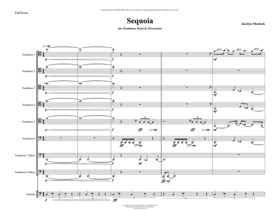 Sequoia for Trombone Octet and Percussion Chamber Music scores gallery preview page 4