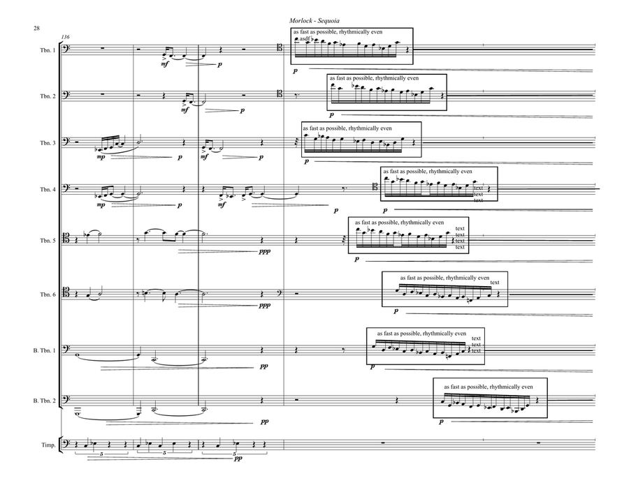 Sequoia for Trombone Octet and Percussion Chamber Music scores gallery preview page 8