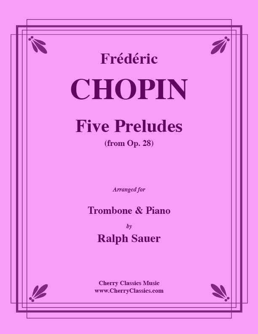 Five Preludes for Trombone and Piano Piano Accompaniment scores gallery preview page 1