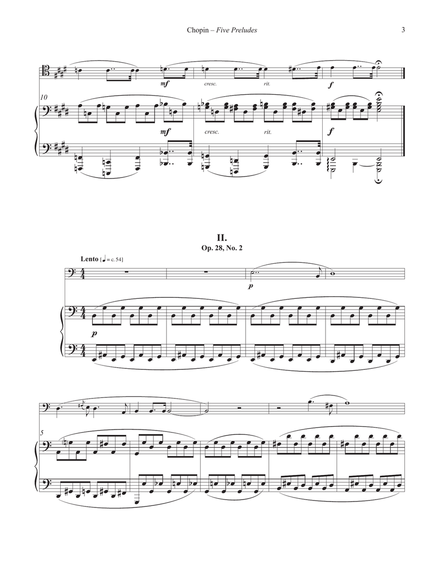 Five Preludes for Trombone and Piano Piano Accompaniment scores gallery preview page 3