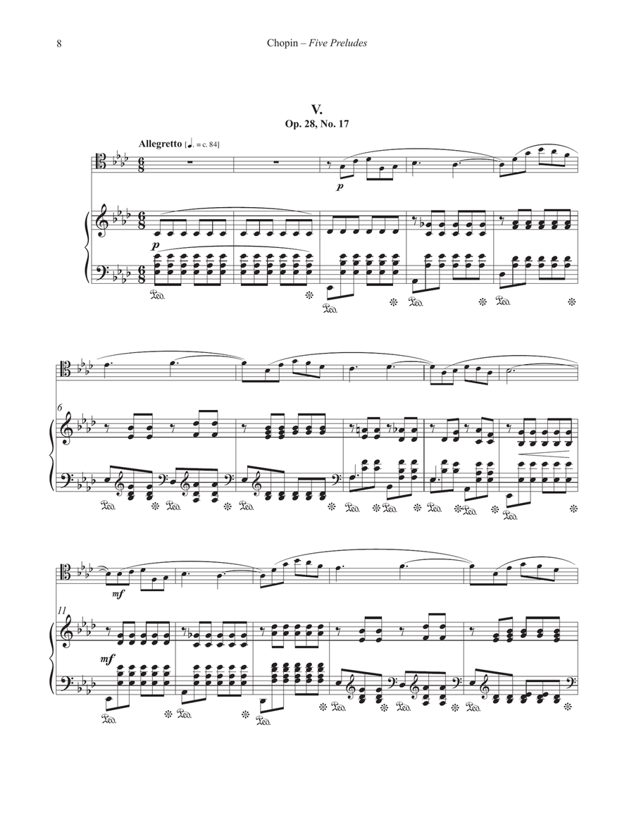 Five Preludes for Trombone and Piano Piano Accompaniment scores gallery preview page 6